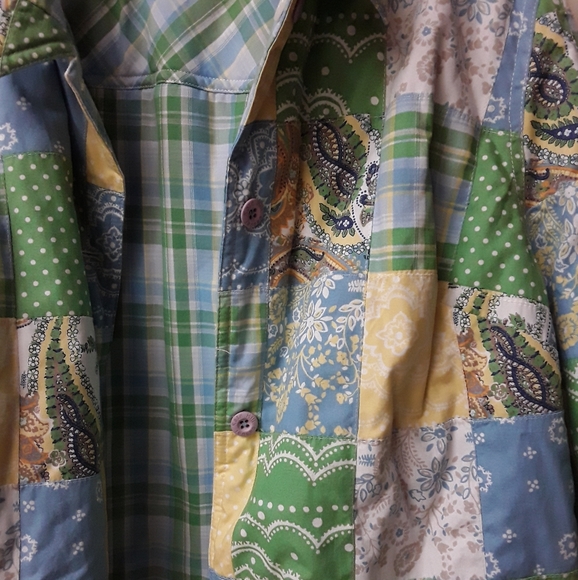 Boho Vintage Lime Green Paisley Tapestry Jacket 18 - Picture 2 of 2